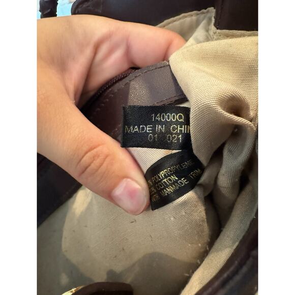 Etienne Aigner Straw Tote Bag Brown Leather Trim Shoulder Purse Preppy Coastal - Picture 10 of 12